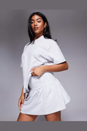 ASOS Weekend Collective - Skort met geborduurd logo in gemêleerd , deel van co-ord set
