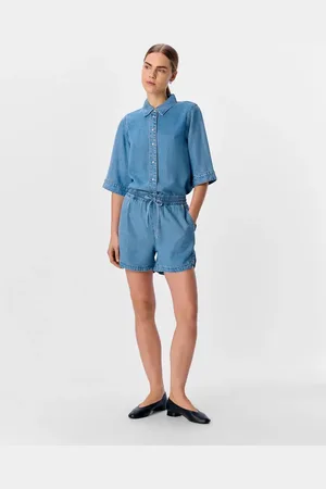  Denim short in lichtblauw