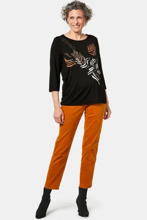 GOLDNER Gedessineerd shirt met een lichte glans - / gedess. - Gr. 19 van