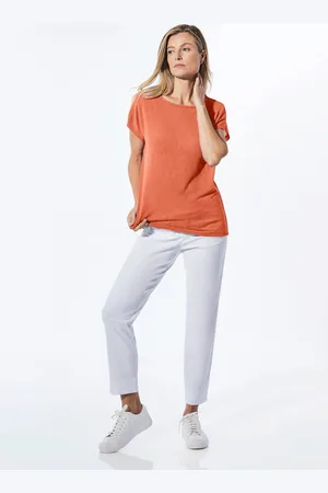 GOLDNER Shirt in linnenlook - oranje - Gr. 19 van
