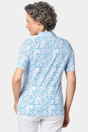 GOLDNER Gedessineerd piqué-poloshirt - koningsblauw / wit - Gr. 50 van