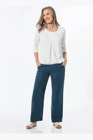 GOLDNER Broek VERA met deels elastische tailleband - marine - Gr. 205 van