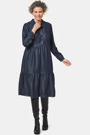 GOLDNER Tencel-jurk - donkerblauw - Gr. 21 van