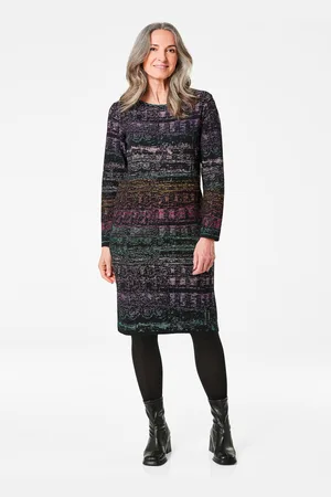 GOLDNER Tricot jurk met all-over jacquardpatroon - - Gr. 44 van