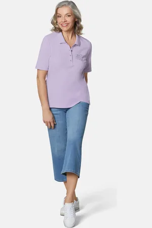 GOLDNER Basic poloshirt met borduursel van puur katoen - sering - Gr. 24 van