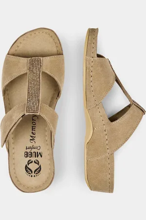 GOLDNER Sandalen met verstelbare klittenband - beige - Gr. 41 van