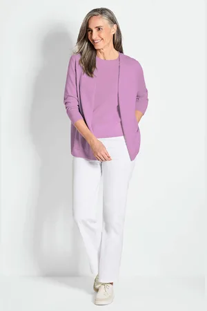 GOLDNER Lang tricot jasje van kasjmier - sering - Gr. 19 van