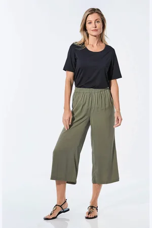 GOLDNER Broek met elastische tailleband en sierelement - kaki - Gr. 255 van