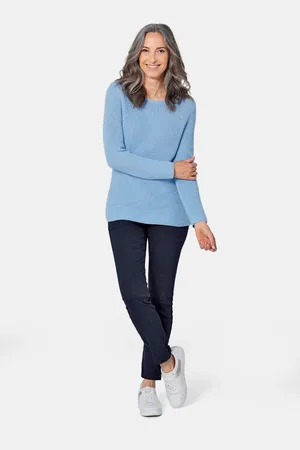GOLDNER Flatteuze pullover van puur katoen - lichtblauw - Gr. 21 van