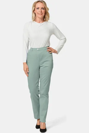 GOLDNER Lichte katoenen broek met elastische band - mintgroen - Gr. 195 van