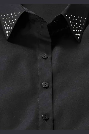 GOLDNER Kraag blouse met steentjes - - Gr. 38 van