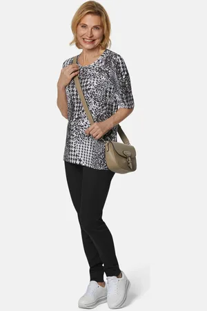 GOLDNER Shirt - schwarz / weiß / gedess. - Gr. 19 van