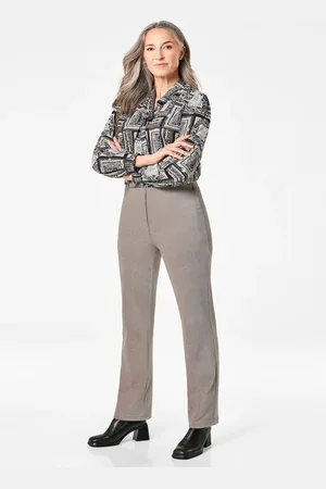 GOLDNER Corduroy broek met elastische band - steengrijs - Gr. 215 van