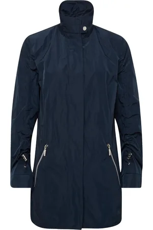GOLDNER Lange jas met lichte glans - marine - Gr. 19 van