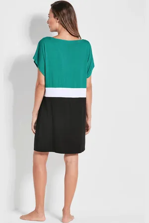 GOLDNER Strandjurk in shirtmodel - / wit / zwart - Gr. XL van