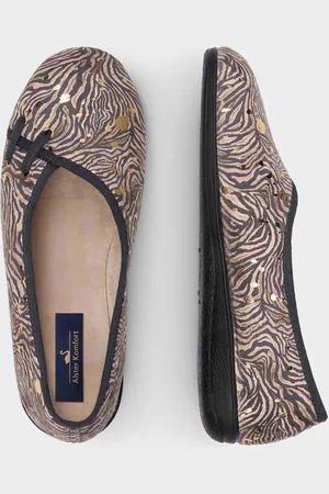 GOLDNER Pantoffels - beige / gedess. - Gr. 36 van