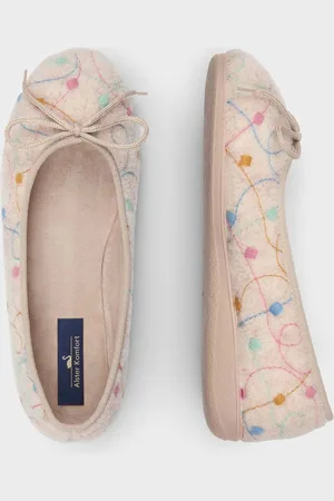 GOLDNER Pantoffels - beige / gedess. - Gr. 36 van