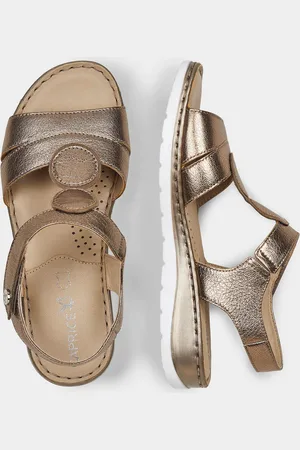 GOLDNER Sandalen met verstelbare klittenband - taupe / metallic - Gr. 37 van