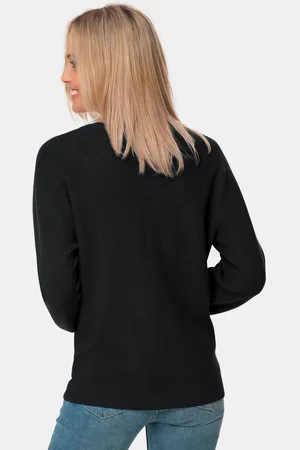 GOLDNER Pullover van kasjmier in patentsteek met ronde hals - - Gr. 20 van