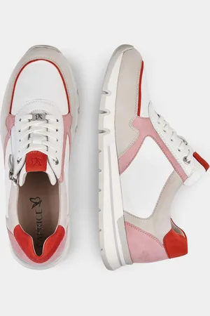 GOLDNER Sneakers met comfortabele ritssluiting - beige / wit / oranje - Gr. 36 van