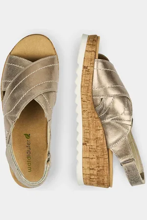 GOLDNER Sandalen met verstelbare klittenband - taupe / metallic - Gr. 37 van