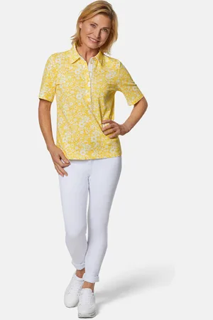GOLDNER Gedessineerd piqué-poloshirt - / wit - Gr. 22 van
