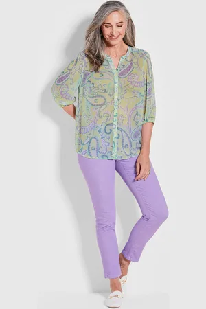 GOLDNER Blouse met print - / gedess. - Gr. 19 van