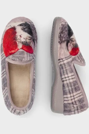 GOLDNER Pantoffels - taupe / gedess. - Gr. 36 van