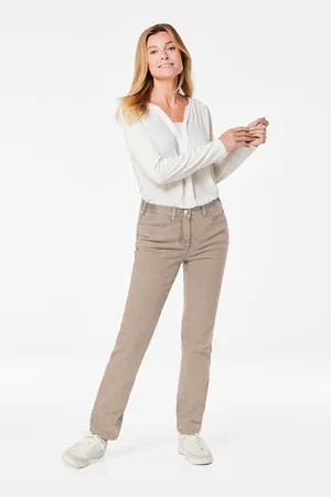 GOLDNER Klassieke jeans LOUISA - beige - Gr. 215 van
