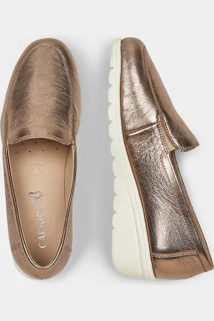 GOLDNER Schoenen van zacht leer - taupe / metallic - Gr. 38 van