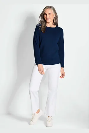 GOLDNER Pullover van kasjmier met boothals - koningsblauw - Gr. 20 van