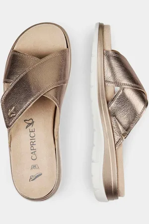 GOLDNER Sandalen met verwisselbaar voetbed - taupe / metallic - Gr. 38 van