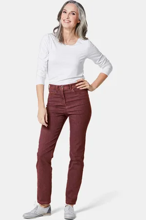 GOLDNER Comfortabele highstretch-jeans - roestrood - Gr. 205 van