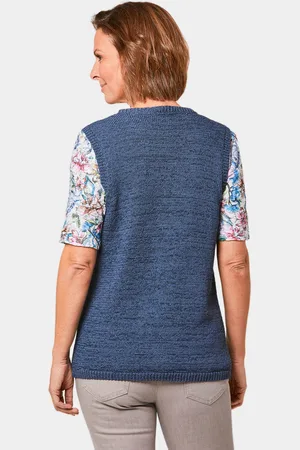 GOLDNER Tricot vest - rookblauw - Gr. 38 van
