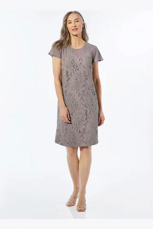 GOLDNER Jurk van zomerse kant - taupe - Gr. 19 van