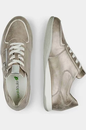GOLDNER Veterschoenen met comfortabele ritssluiting - taupe / metallic - Gr. 40 van