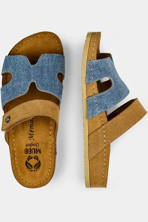 GOLDNER Sandalen met verstelbare klittenband - cognac / blauw - Gr. 36 van