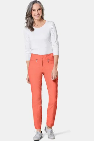 GOLDNER Superelastische broek LOUISA met zakken met rits - oranje - Gr. 205 van