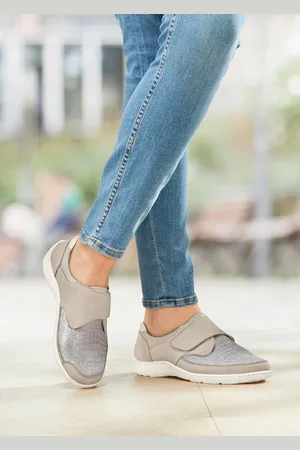 GOLDNER Schoenen met verstelbare klittenbandsluiting - steengrijs / zilverkleurig - Gr. 36 van