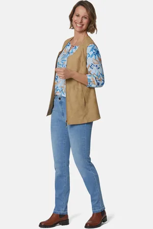 GOLDNER Imitatieleren vest - camel - Gr. 19 van