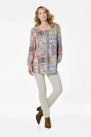 GOLDNER Gedessineerde blouse met bloemenpatroon - / gedess. - Gr. 19 van