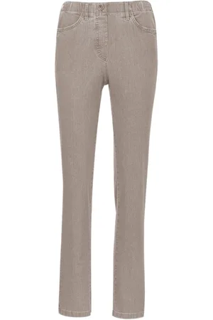 GOLDNER Chic versierde jeans met elastische band - beige - Gr. 235 van