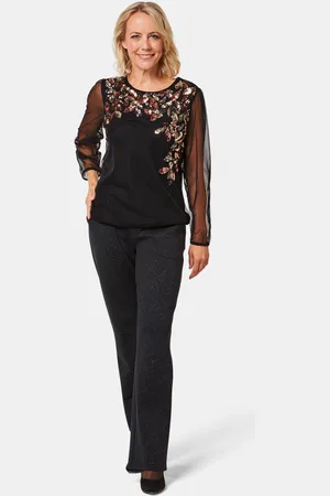GOLDNER Shirt met luxueus paillettenborduursel - / koperkleur / goudkleurig / gedess. - Gr. 19 van