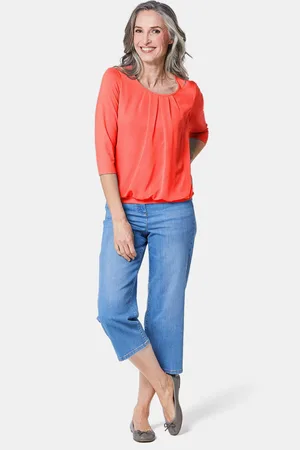 GOLDNER Verzorgd shirt in elegante blouselook - oranje - Gr. 19 van
