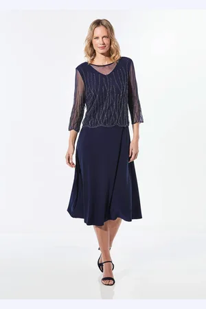 GOLDNER Met parels bezette jurk - marine - Gr. 19 van