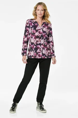 GOLDNER Blouseshirt in vrouwelijk model - bessen / gedess. - Gr. 19 van