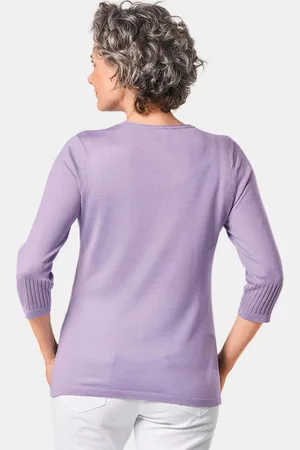 GOLDNER Verzorgde ajour pullover met vrouwelijke accenten - sering - Gr. 20 van