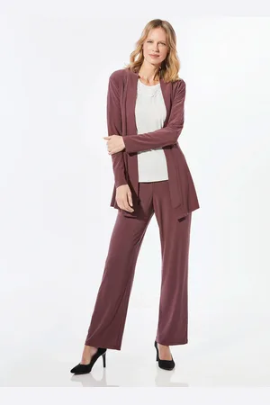GOLDNER Soepelvallend, lang jersey jasje - aubergine - Gr. 19 van