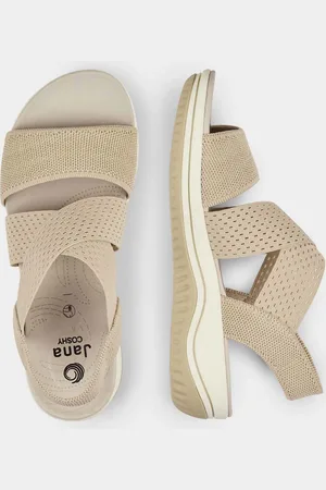 GOLDNER Sandalen met zachte stretchbandjes - beige - Gr. 37 van