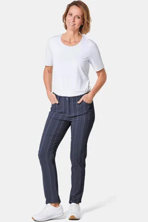 GOLDNER Sportieve broek met structuur van elastisch materiaal - marine - Gr. 20 van
